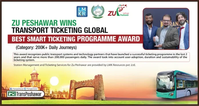Zu Peshawar Gets Global Recognition for the Best Smart Ticketing Programme