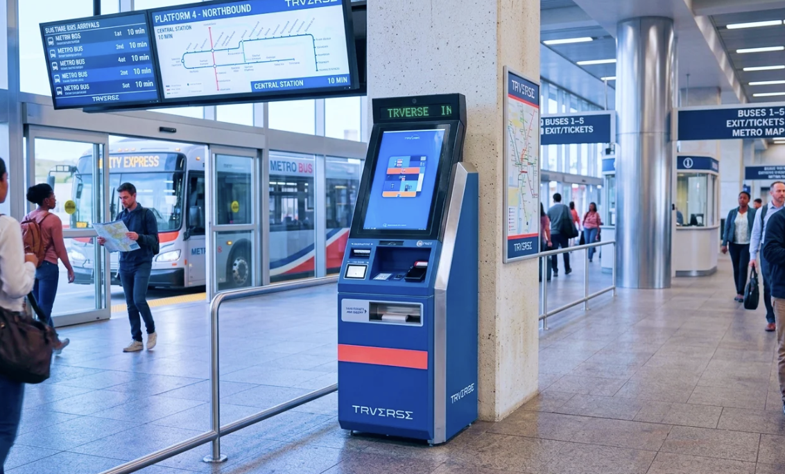 Ticket vending machine at a station
